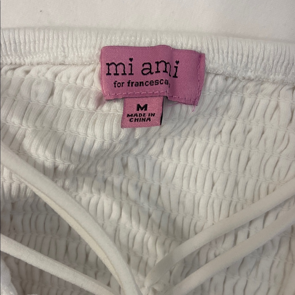 Francesca's mi ami White Lace Crop Top Size Medium - Picture 6 of 9